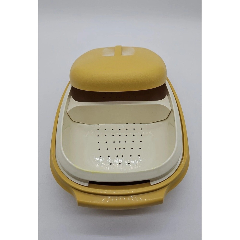 Vintage Tupperware Vegetable Steamer 4 Piece Harvest‎ Gold 1273-4 1274-2 Retro